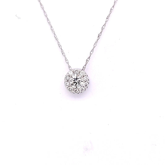 Lab-Grown Diamond Necklace in 14 Karat White with 0.47ctw Round Lab Grown Diamonds