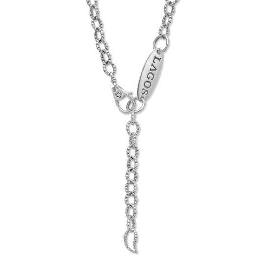Station Luna Collection Color Gemstone Necklace in Sterling Silver White with 5 Freshwater Pearls
