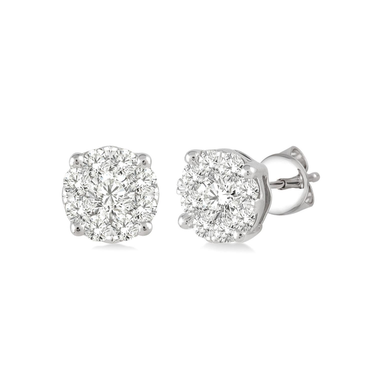 Ashi Diamonds, LLC ReMARKable Designs Lovebright Collection Earth Mined Diamond Earrings in 14 Karat White Gold with 0.33ctw Round Natural Diamonds