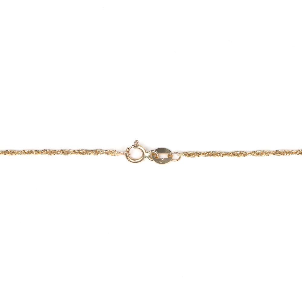 14K yellow gold rope chain clasp.