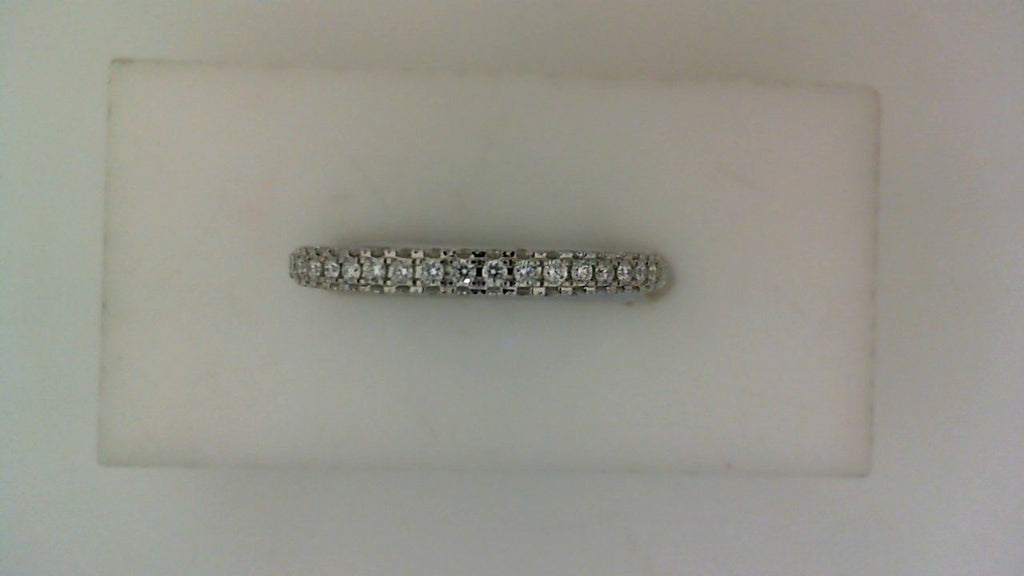 Lab-grown diamond wedding band, white gold.