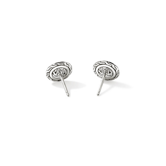 Stud Earrings (No Stones) in Sterling Silver - 14 Karat White - Yellow