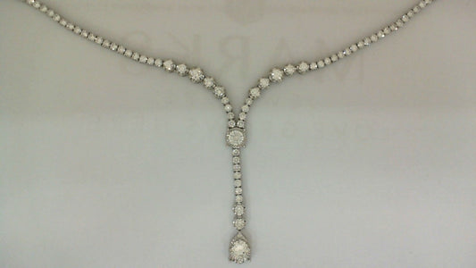 Natural Diamond Necklace in 18 Karat White with 0.50ctw H/I VS Round Diamond