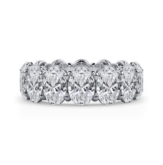 Lab-Grown Diamond Ladies Wedding Band in 14 Karat White with 8.55ctw of Round Lab-Grown Diamonds