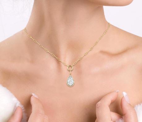 ReMARKable Designs Natural Diamond Necklace in 14 Karat Yellow Gold with 0.25ctw Round Diamonds