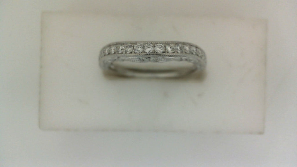 Vintage white gold diamond wedding band.