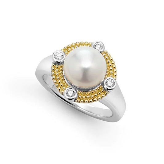 Luna Collection Natural Diamond Fashion Ring in Sterling Silver - 18 Karat White - Yellow with 0.13ctw Round Diamonds