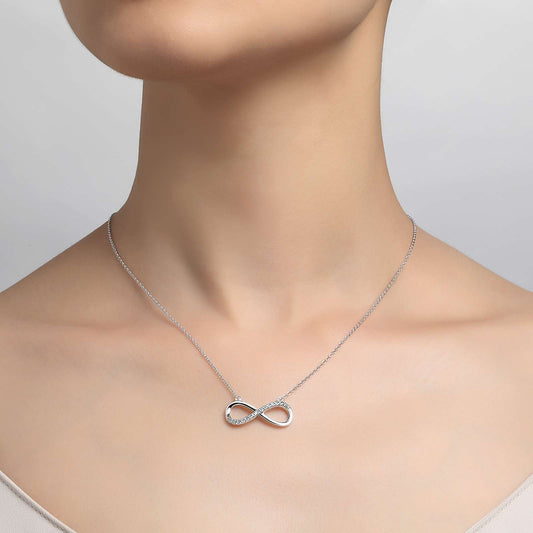 Simulated Diamond Necklace in Platinum Bonded Sterling Silver 0.24ctw