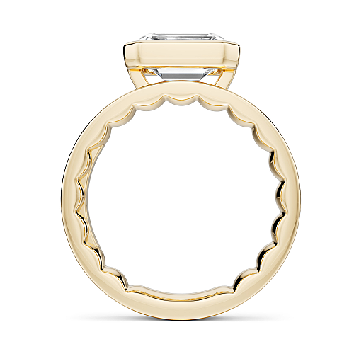 14K yellow gold diamond semi-mount ring.