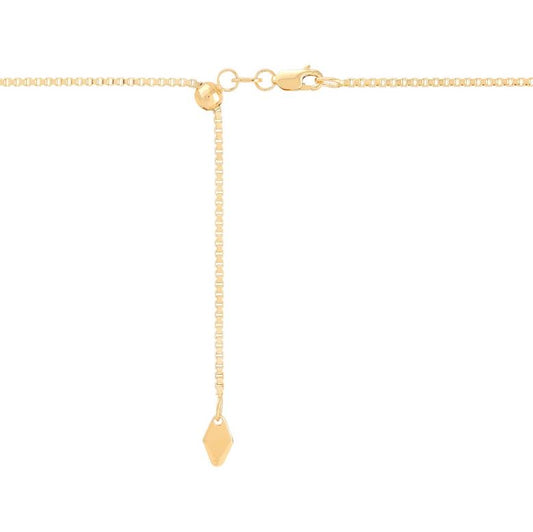 ARMADANI Adjustable Box Chain in 14 Karat Yellow Gold, 20" Length, 1.1mm Width