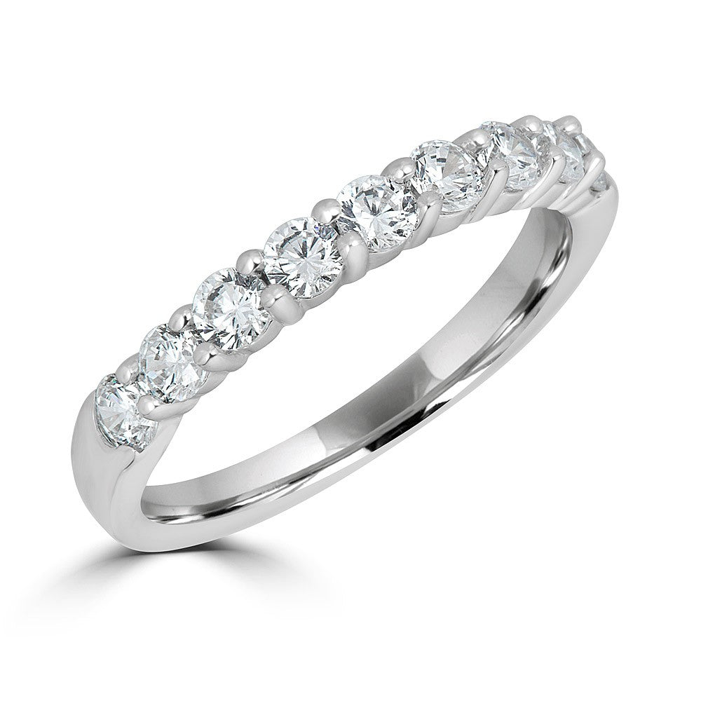 Earth Mined Diamond Stackable Ladies Wedding Band in 14 Karat White with 0.71ctw G/H SI2 Round Diamonds