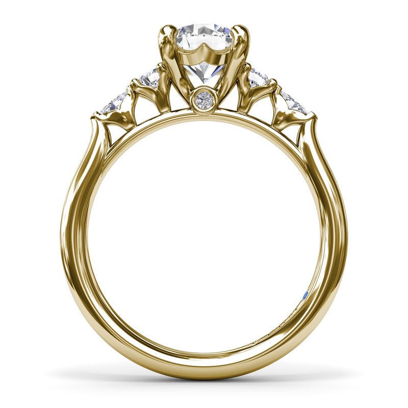 14K yellow gold diamond engagement ring.