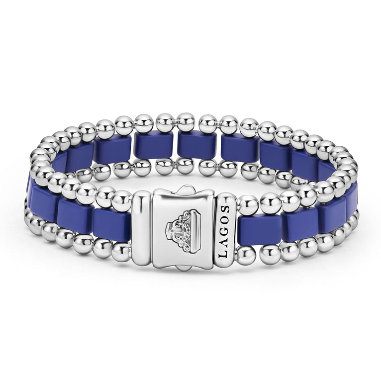 LAGOS Men's Fancy Link Bracelet in Ceramic Blue