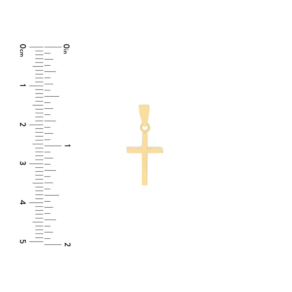 14K white-yellow gold cross necklace.