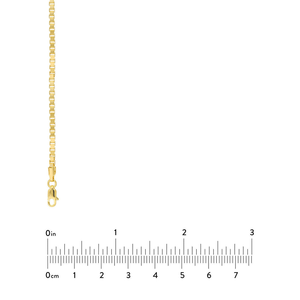 14K yellow gold box chain with clasp.
