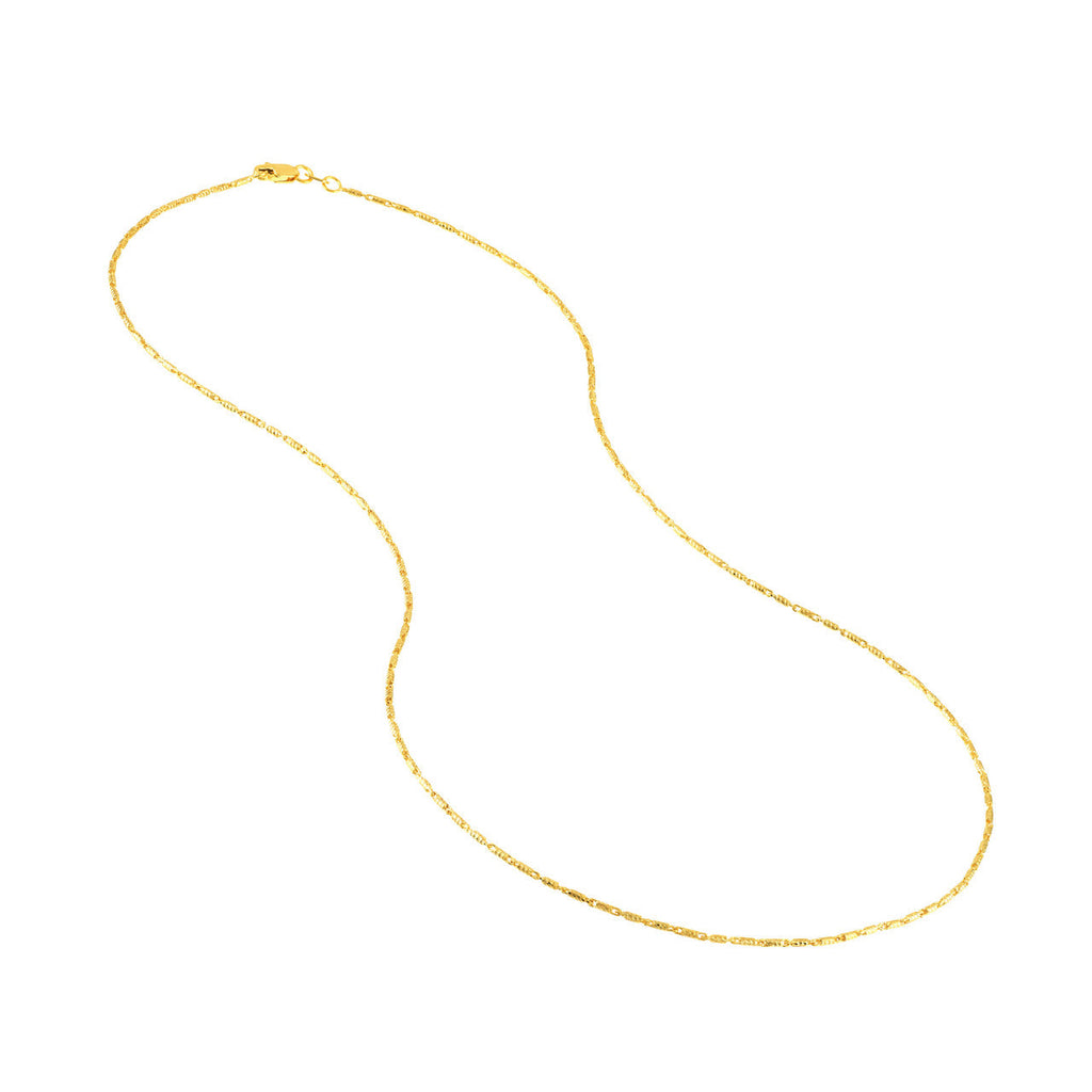 14K yellow gold Lumacina chain, lobster clasp.