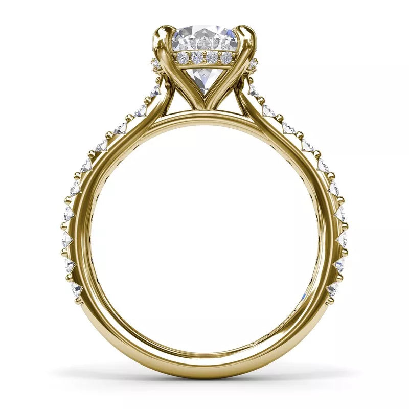 14K yellow gold ring with diamonds.