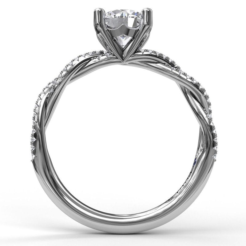 14K white gold diamond engagement ring.