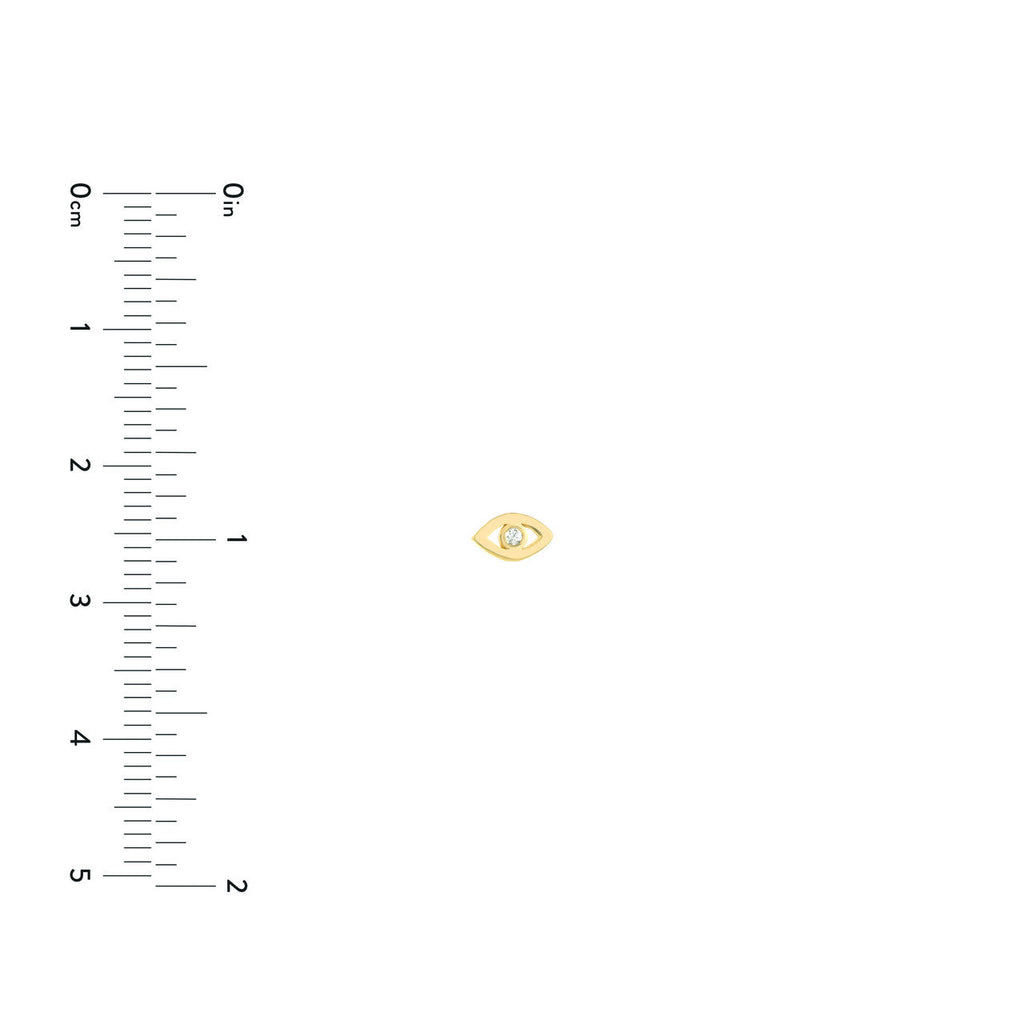 14K yellow gold diamond stud earring.