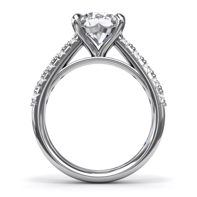 14K white gold diamond engagement ring.
