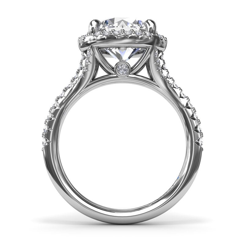 Fana Halo Hidden Accent Natural Diamond Semi-Mount