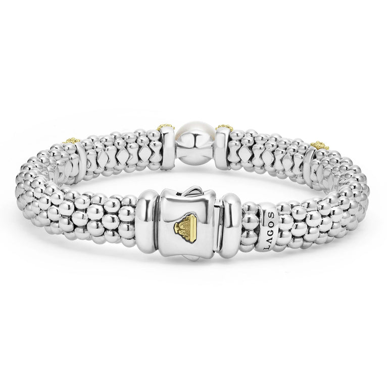 Ladies White Yellow Gemstone Bracelet in Sterling
