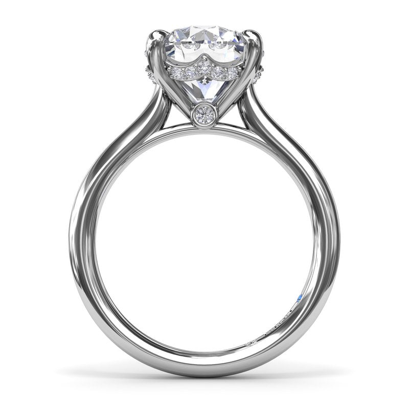 Solitaire Hidden Accent Natural Diamond Semi-Mount