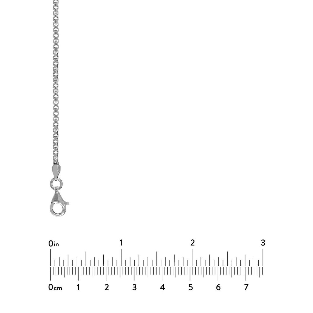 Sterling silver box chain with lobster clasp.