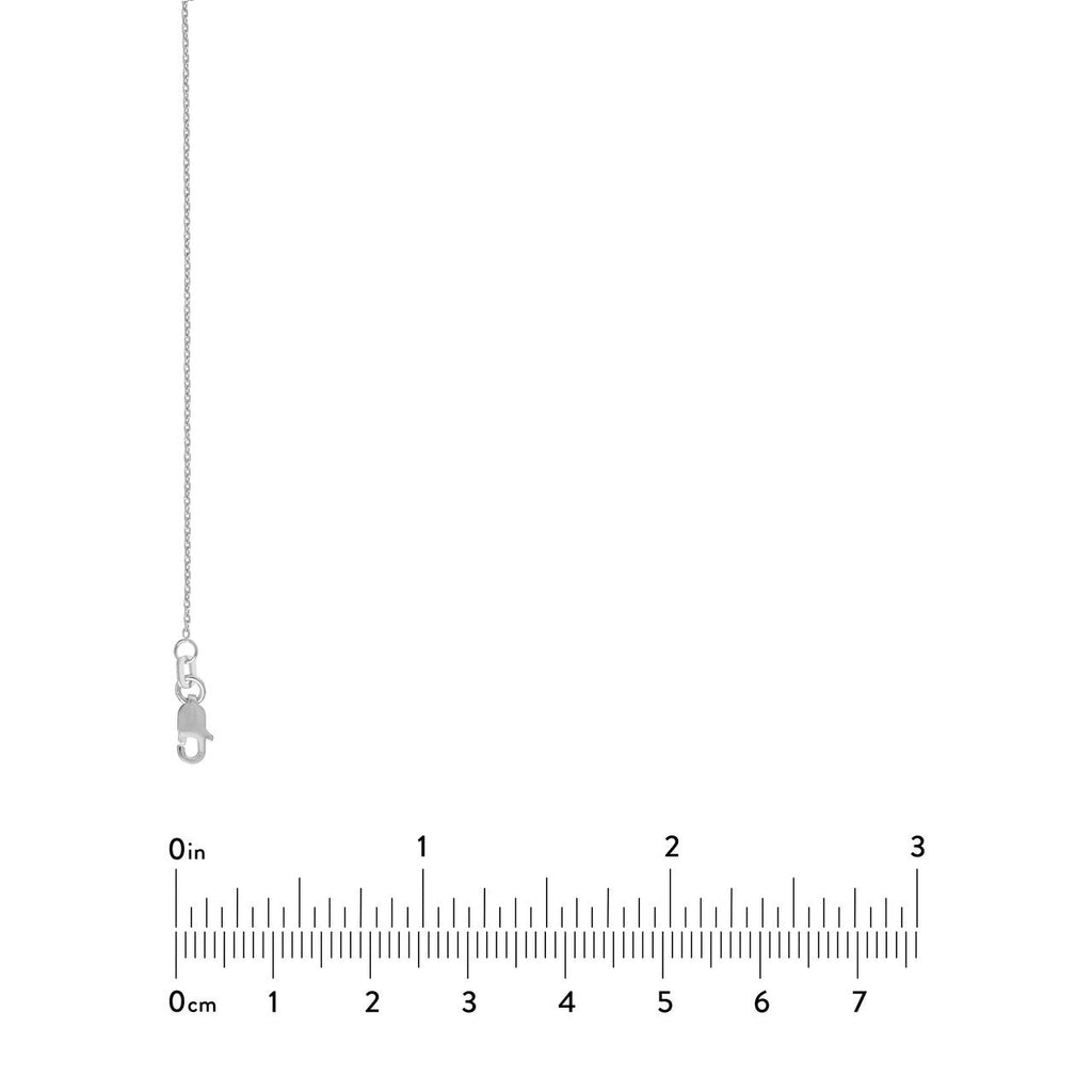 Sterling silver diamond-cut cable chain.