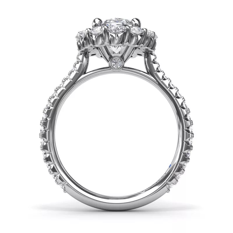 Fana Halo Hidden Accent Natural Diamond Semi-Mount