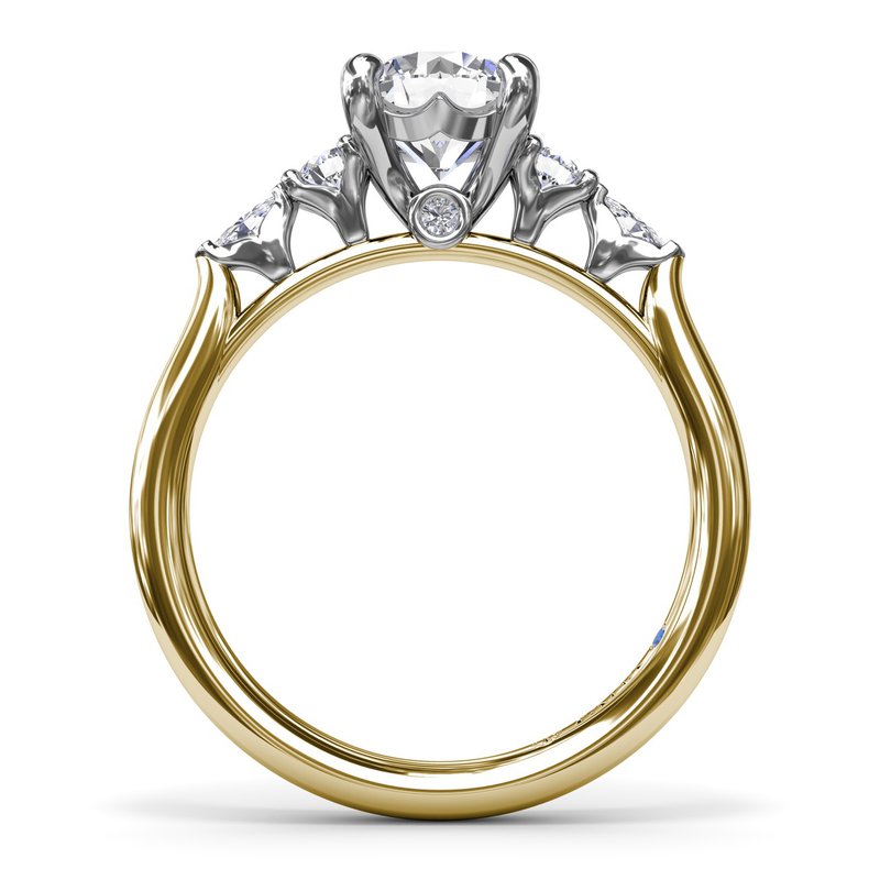 Dual-tone gold ring with side diamonds.