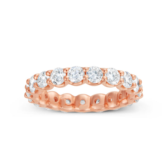 Natural Diamond Eternity Ladies Wedding Band in 14 Karat Rose with 1.65ctw L SI2 Round Diamonds