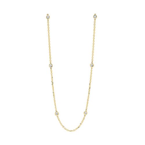 Earth Mined Diamond Necklace in 14 Karat Yellow with 0.47ctw Round Diamonds