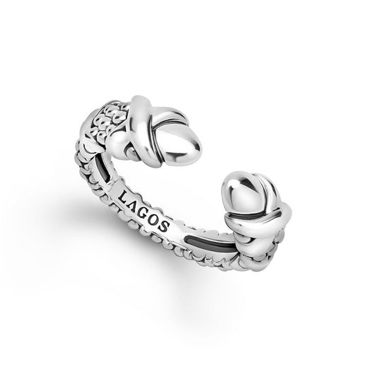 Lagos Signature Caviar Collection Fashion Ring (No Stones) in Sterling Silver White 6MM
