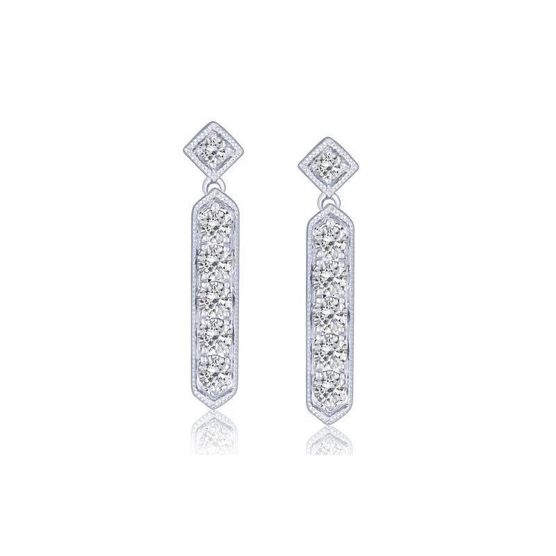 Diamond earrings with vertical row design.