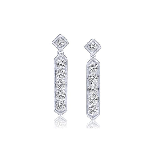 Diamond earrings with vertical row design.