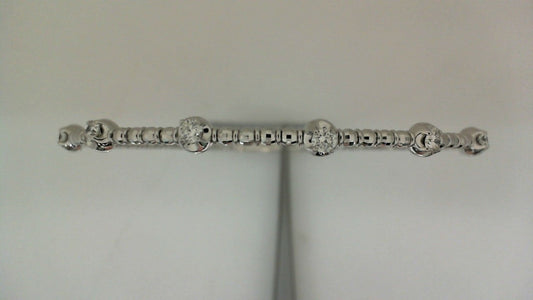 Natural Diamond Bracelet in 14 Karat White with 0.42ctw Round Diamonds