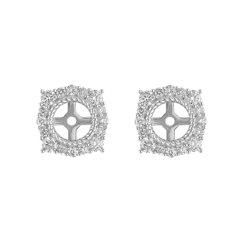 14K white gold diamond earring jackets.
