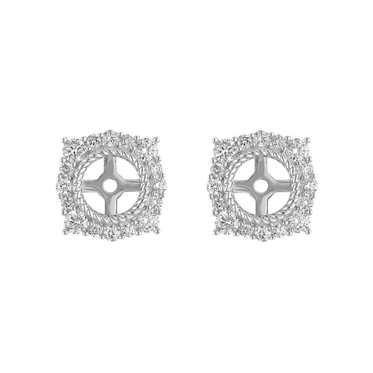 14K white gold diamond earring jackets.