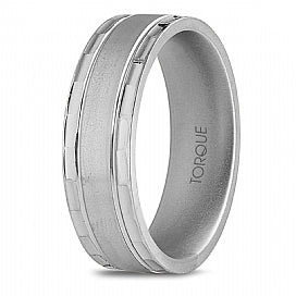 Carved Band (No Stones) in Titanium White 7MM