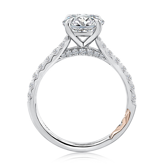 A. Jaffe Diamond Accent Mined Diamond Engagement Ring in 14 Karat White Gold with 0.39ctw G/H VS Round Diamonds