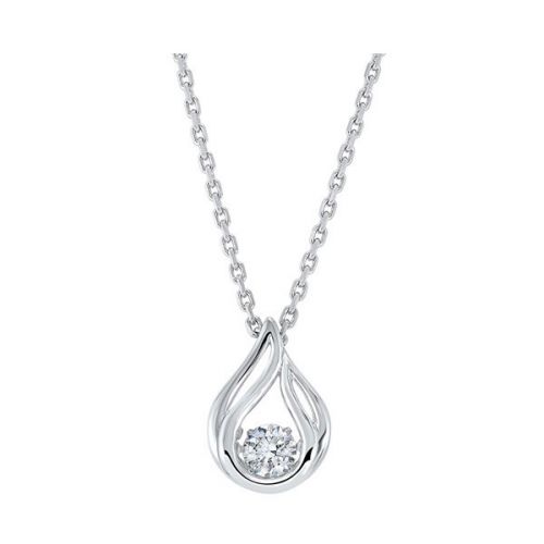 Pendant Simulated Diamond Necklace in Sterling Silver
