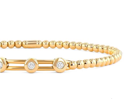 ReMARKable Designs Natural Diamond Bracelet in 18 Karat Yellow Gold with 0.27ctw Round Diamonds