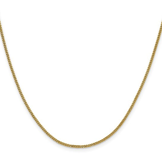 18K yellow gold curb chain, diamond-cut finish.
