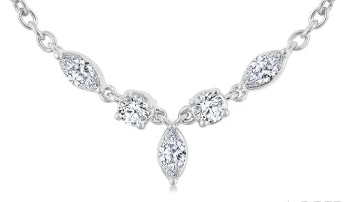 ReMARKable Designs Natural Diamond Necklace with 0.33ctw Various Shapes Diamonds