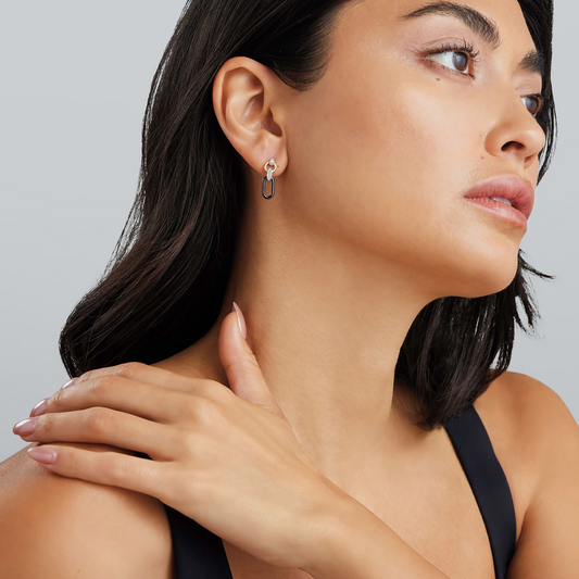 Lagos Smart Caviar Collection Dangle Natural Diamond Earrings in Sterling Silver - 18 Karat White - Rose - Yellow - Black with 0.12ctw G/H SI1-SI2 Round Diamond
