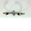 M Estate Collection Cuff Color Gemstone Bracelet in Sterling Silver - 18 Karat White - Yellow with 2 Cabochon Amethysts