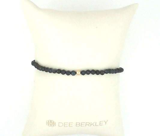 Stretch Color Gemstone Bracelet in Gold Filled Yellow Round Sapphire