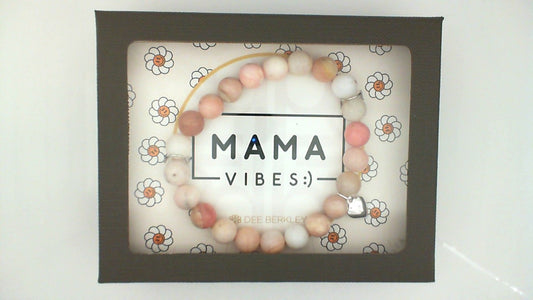 Pink opal stretch bracelet in sterling silver.