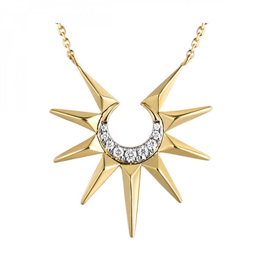 ReMARKable Designs Natural Diamond Necklace in 14 Karat Yellow Gold with 0.05ctw Round Diamonds